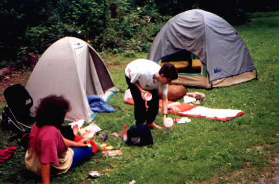 Barefoot Chris and Marian at Dahlgren Campsite